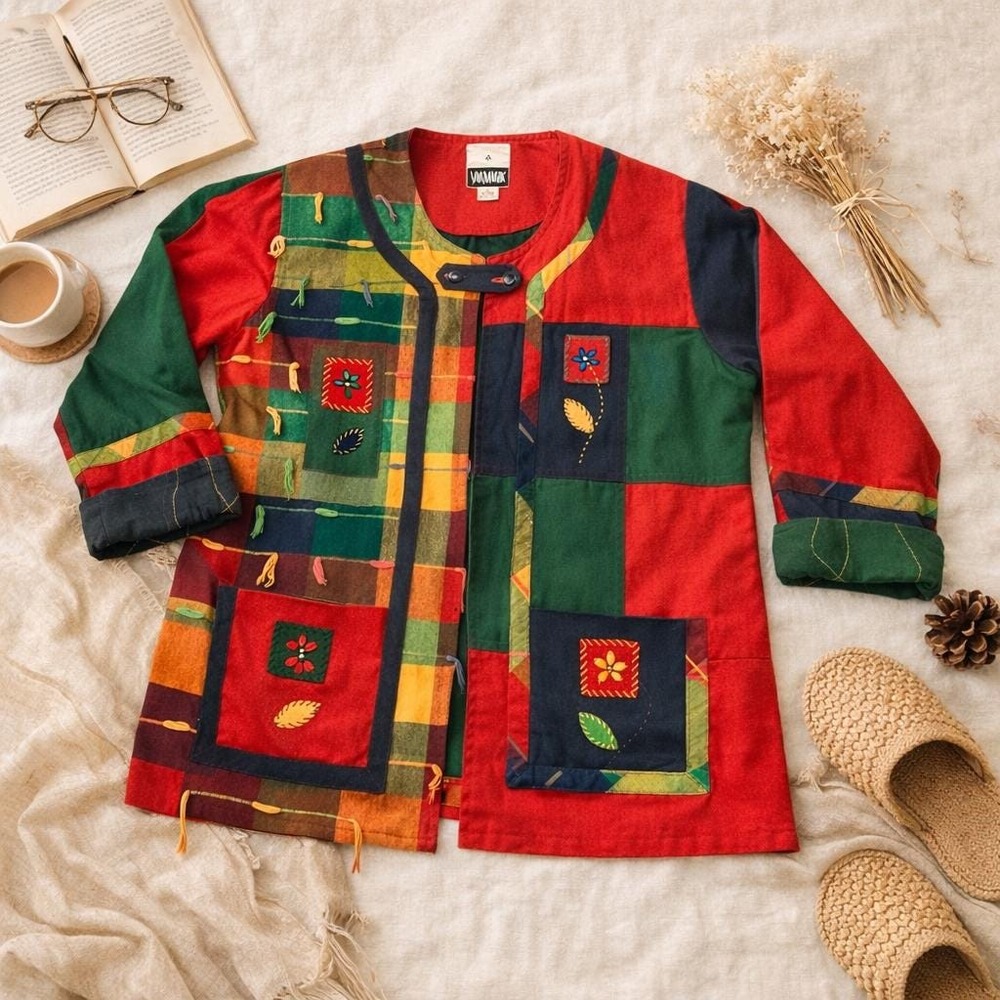 Vintage 90s Yak Magik Patchwork Jacket XL – Folk Art Coat